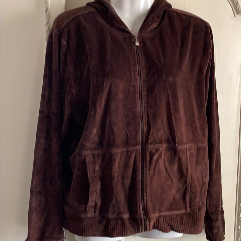 Large velour zip up